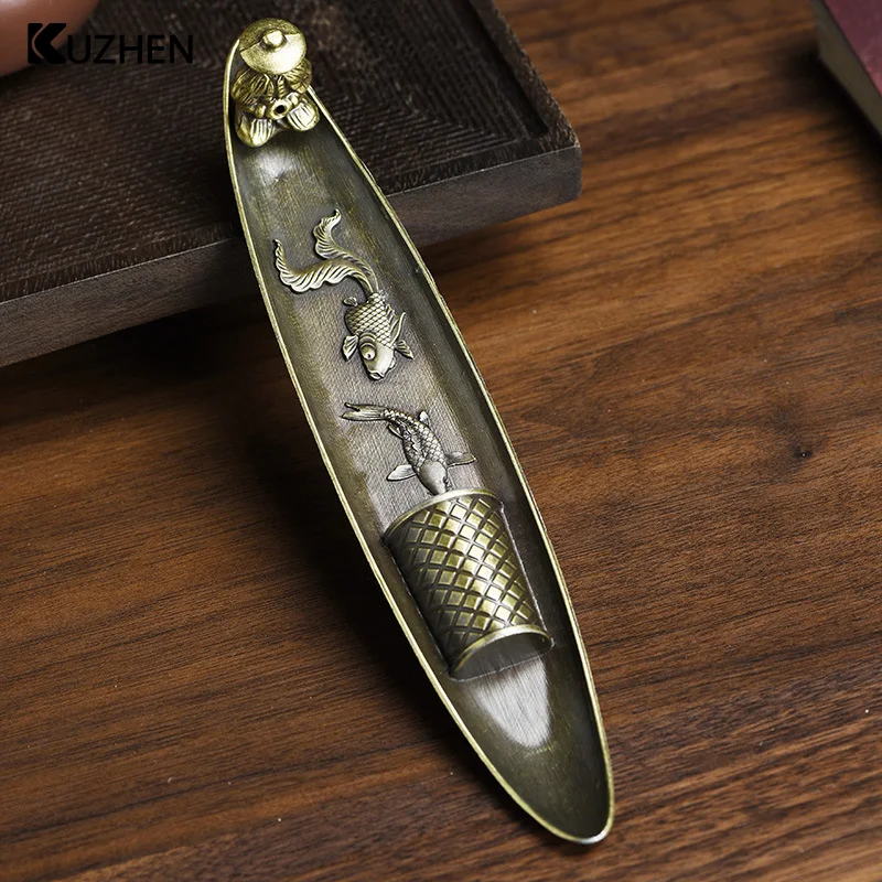 Creative Incense Holder Incense Holder Boat Old Men Fishing Japanese Style Incense Stick Burner Aromatherapy Ornament Home Decor