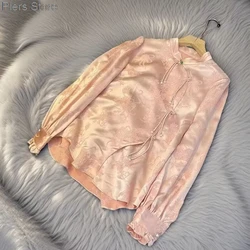 New Tang Suit Shirt National Style Traditional Elegant printing Women Chinese Vintage Blouse Size 3XL Loose Female Hanfu Tops
