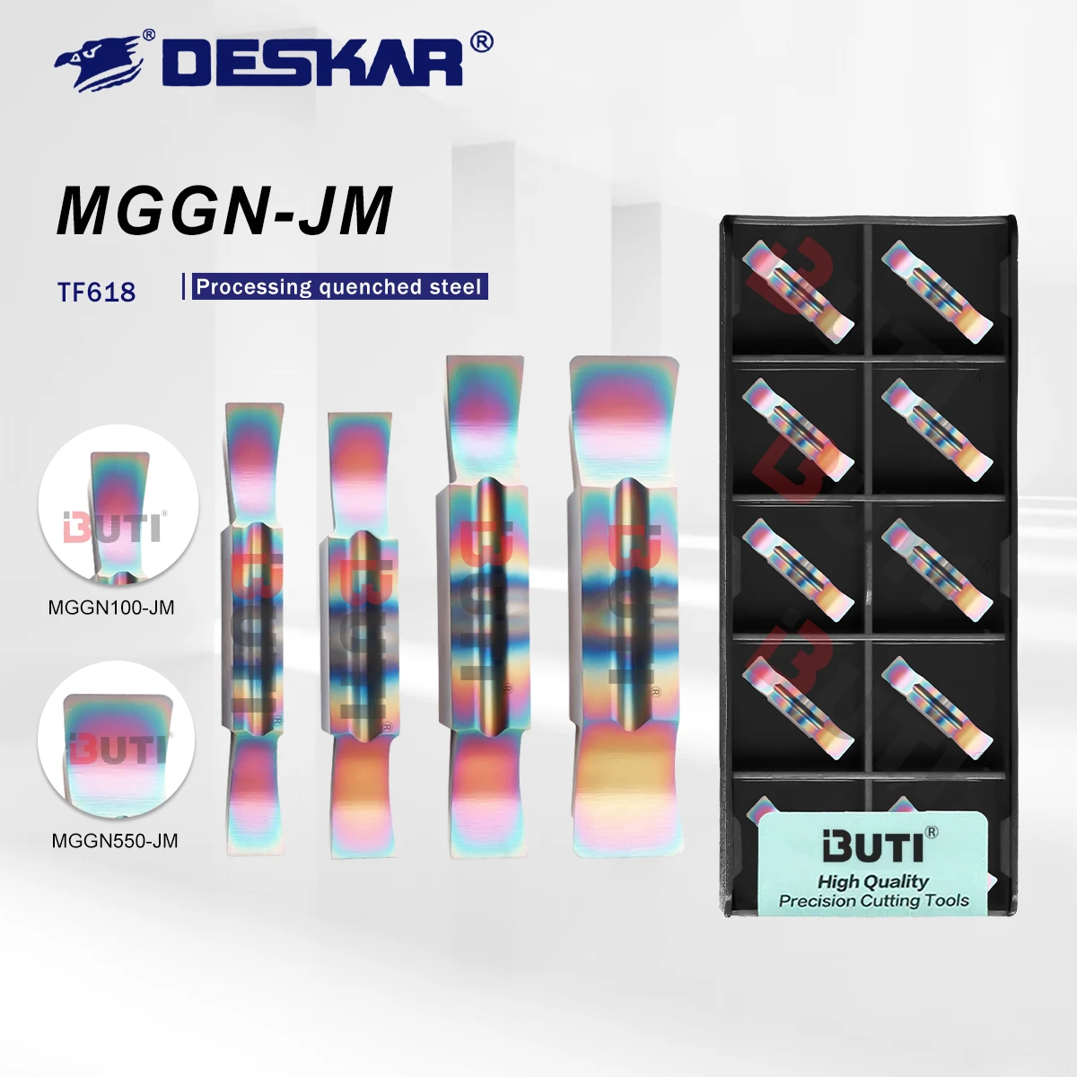 

MGGN Series Colorful Decimal Point Slotting Blades CNC Lathe Grooving Inserts MGGN350-JM Suitable For Hardened Steel Processing