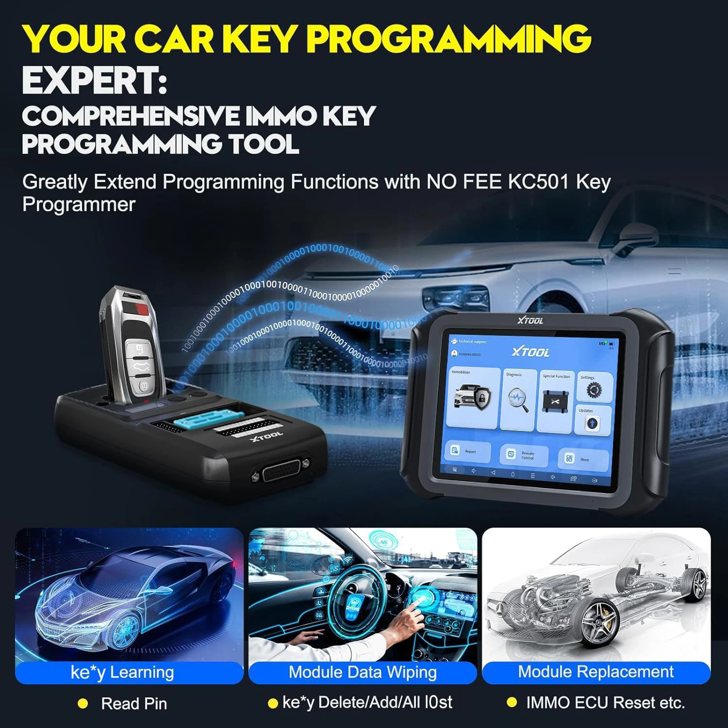 XTOOL X100MAX Advanced IMMO&Key Programmer ECU Coding Bi-directional Scan With KC501 Update of X100Pad3 Topology Map 42+ Service