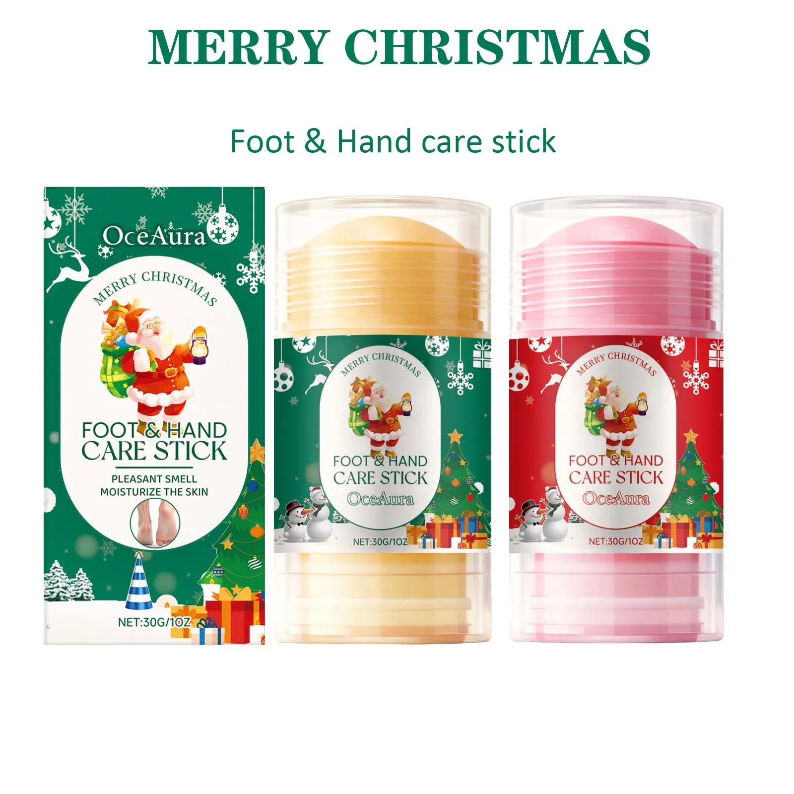 2 pezzi regalo di Natale crema idratante per i piedi stick esfoliante riparazione del tallone screpolato idratazione profonda per piedi secchi strumento per la cura della pelle delle mani