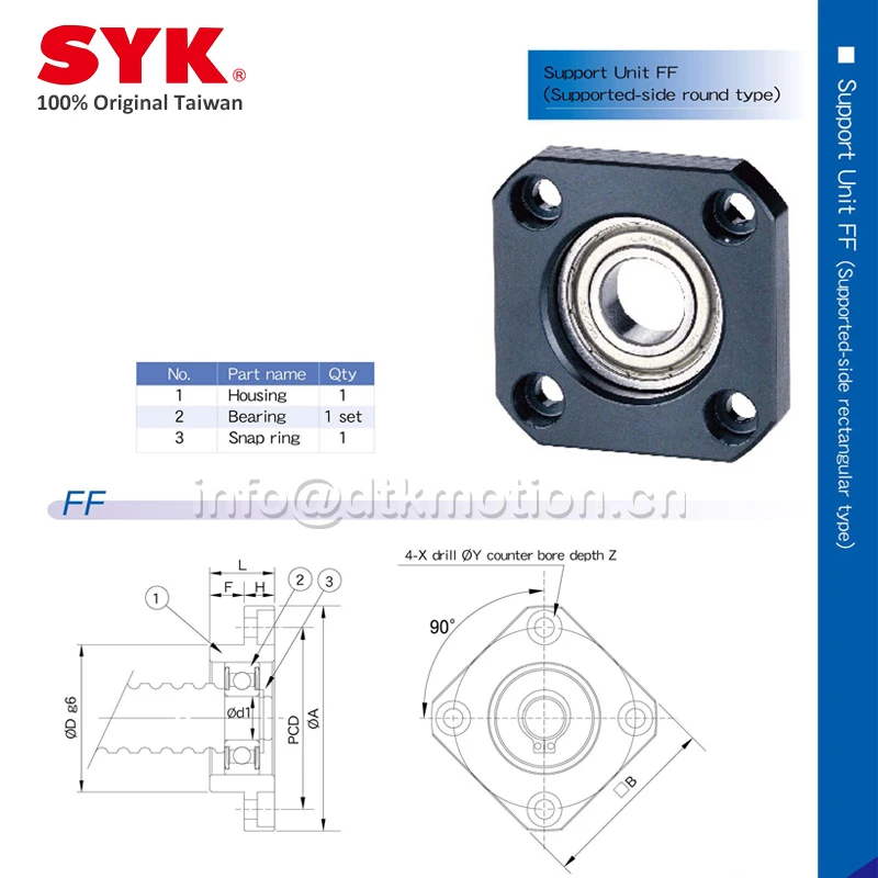 Imagem -02 - Syk Taiwan Bkbf Unidade de Apoio Conjunto c3 c5 c7 Profissional Bk10 Bk12 Bk15 Bk17 Bk20 Bk25 Bf10 Bf12 Bf15 Bf17 Bf20 Bf25 do Parafuso da Esfera