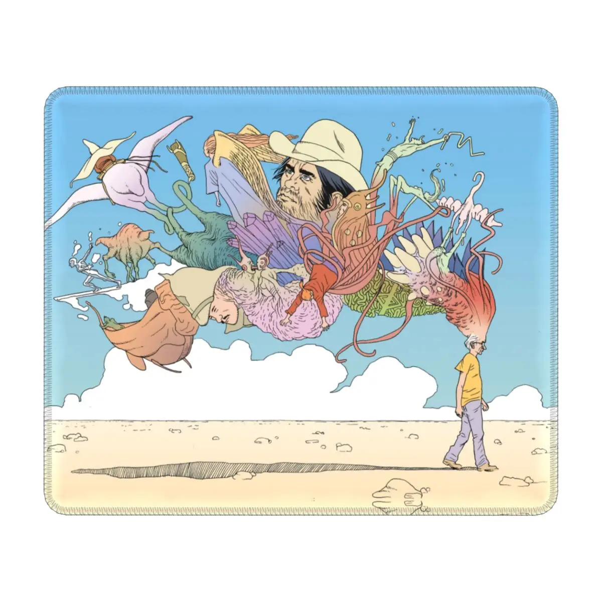 Jean Giraud Moebius Gamer Mouse Mat Rubber Base Lockedge Mousepad Office Laptop Computer PC French Artist Blueberry Mouse Pads