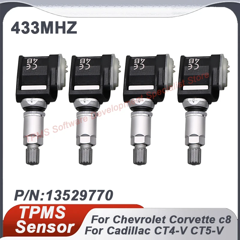 

4PCS 13529770 433MHZ TPMS Tire Pressure Sensor For Cadillac CT4-V CT5-V Chevrolet Corvette C8 13593957