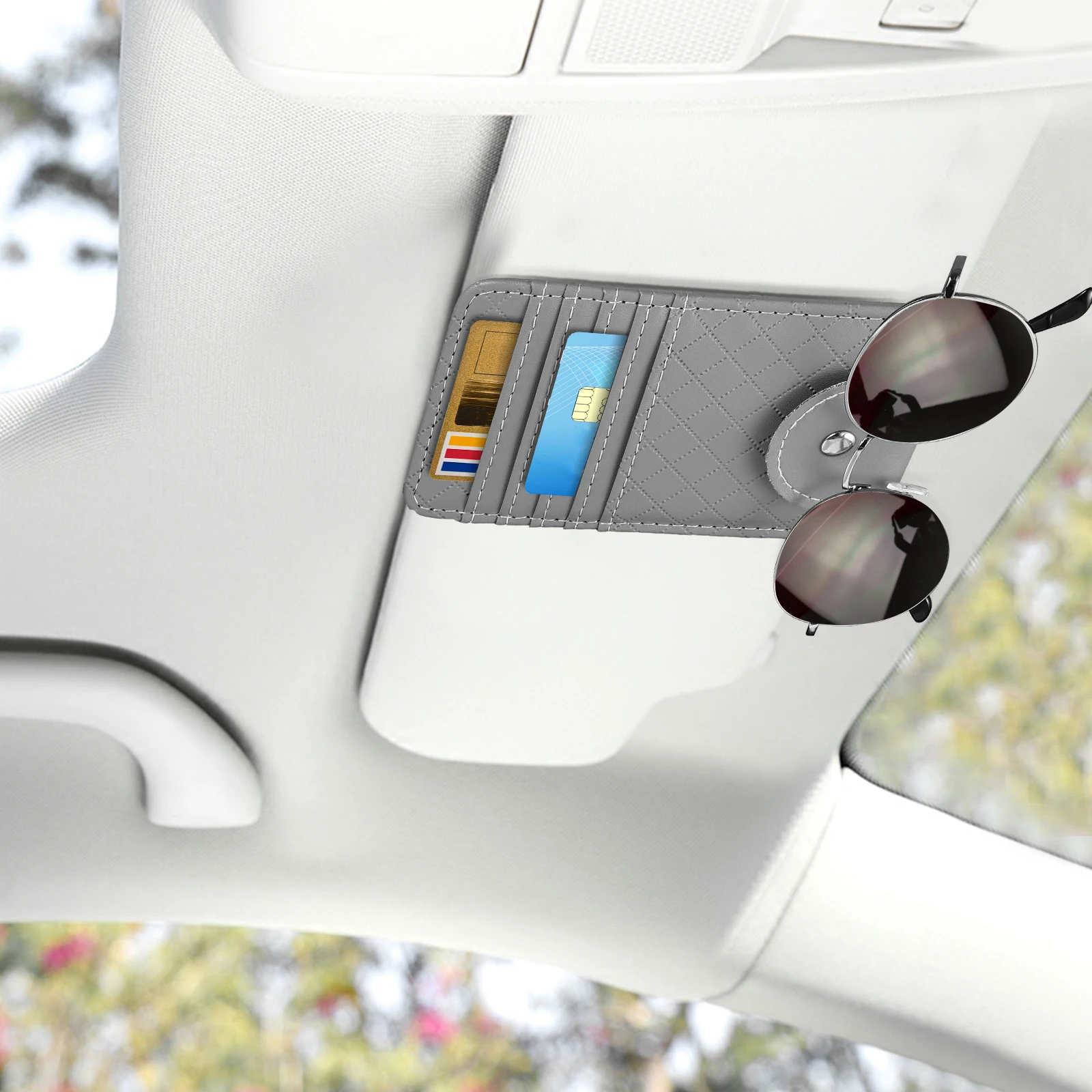 

Car Visor Organizer Glasses Clip Storage Sunglass Clips for Cars Holder Eyeglass PU Practical Accessories Driving