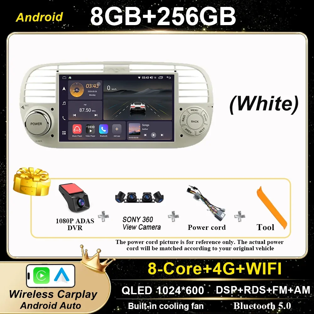 Android Autoradio Radio Voor Fiat 500 2007-2015 Auto Multimidia Speler GPS Navigatie Carplay Auto Hoge Prestaties CPU GEEN 2DIN