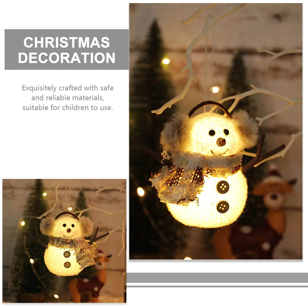 

2 Pcs Glowing Small Snowman Decorations Christmas Gifts Kids Detailed Holiday Tree naments Glow Pendant Home Office