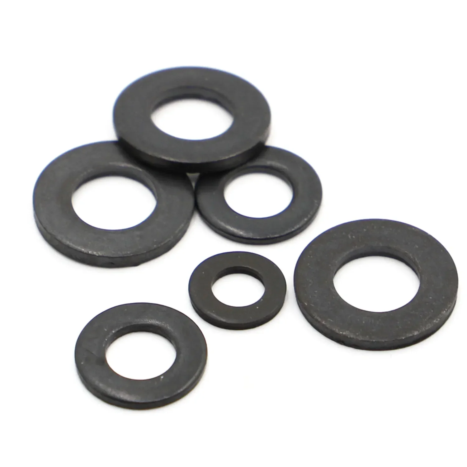 M2 M2.5 M3 M4 M5 M6 M8 M10 M12 M14 M16 M20 M22 M24 Black Grade 8.8 Carbon Steel Flat Washer Plain Gasket Pad GB97 DIN125 - Image 3