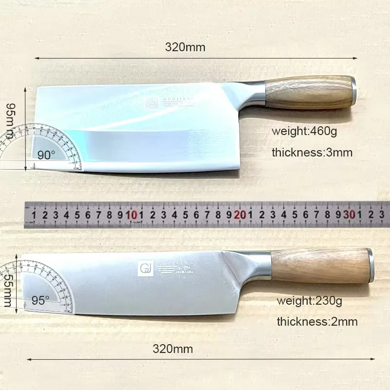 SHUOJI Popular Chef Knives Stainless Steel Slicing Knife Meat Chicken Vegetable Best Chinese Cleaver Cooking Cutlery 4Cr13mov