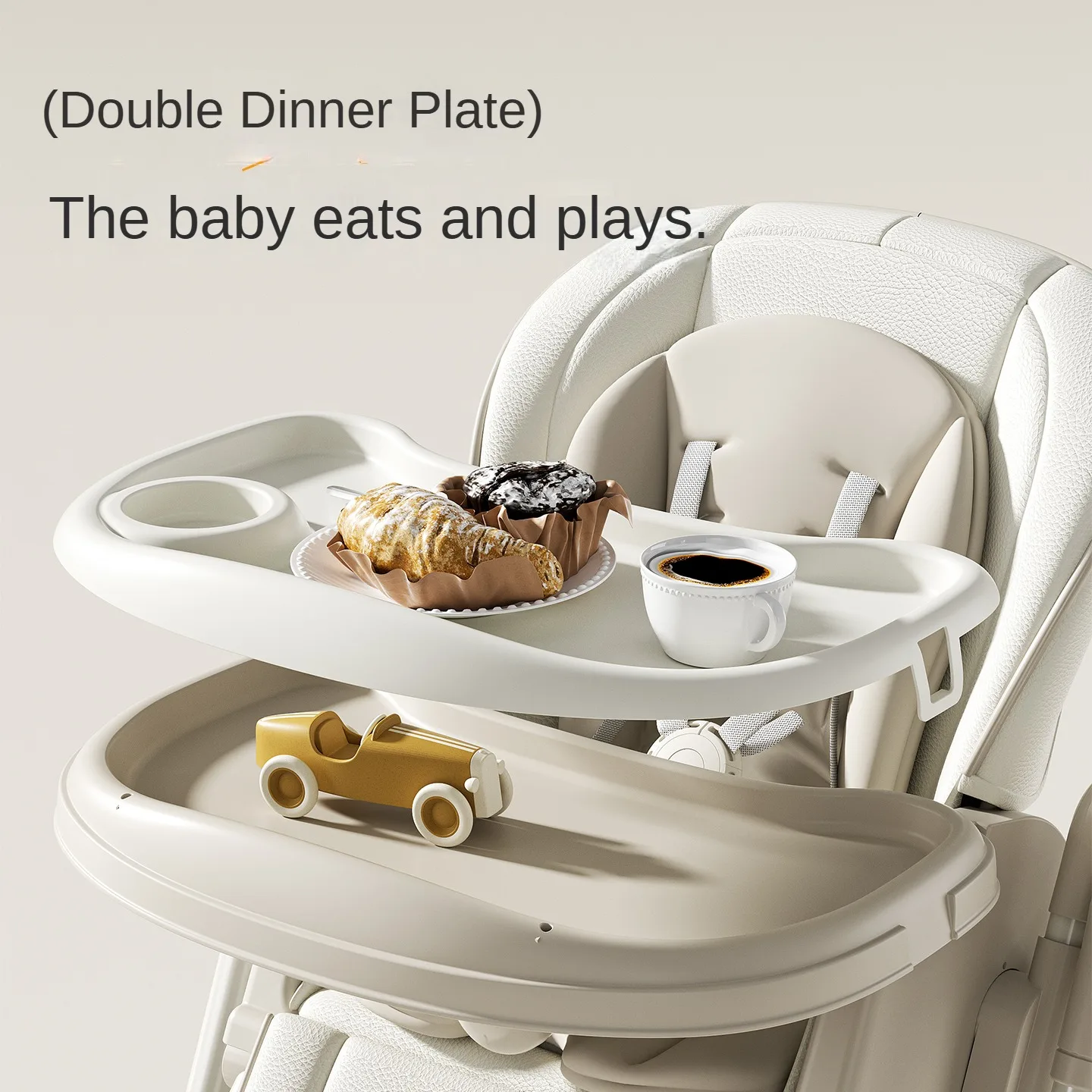 2-in-1 Electric Dining Chair Set Rocking Baby Table Baby High Chair With Easy Foldable Design Adjustable Baby Feeding Chair