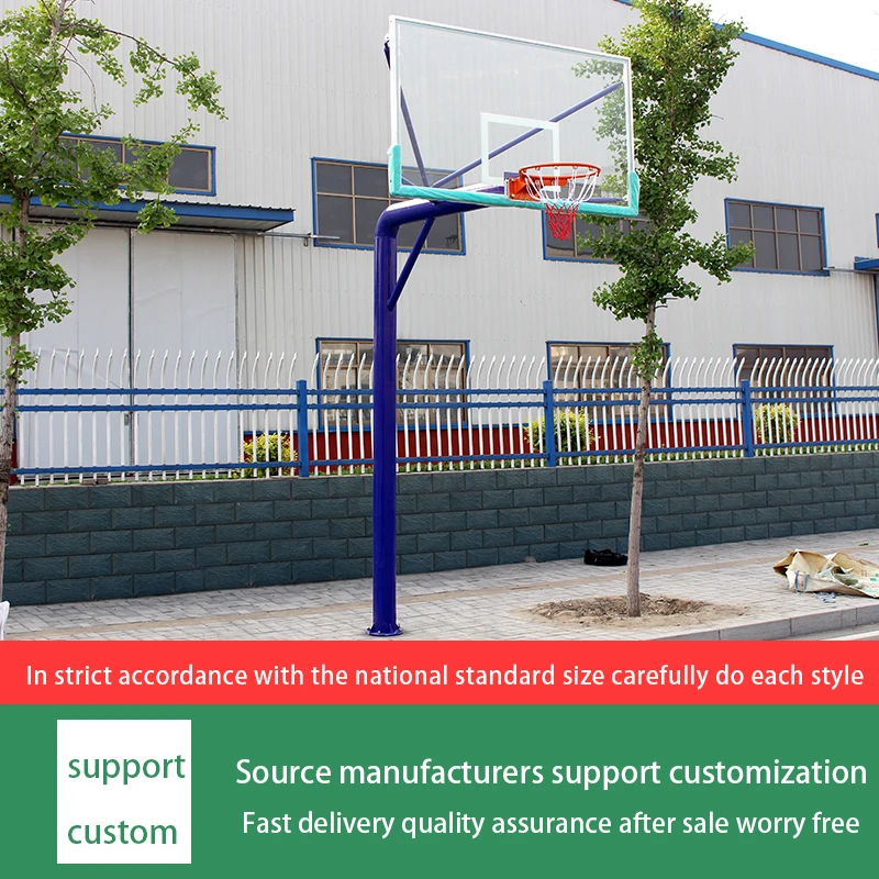 Personalizowany, zewnętrzny, sportowy zestaw do koszykówki dla dorosłych, z okrągłą rurą o średnicy 165 mm, do zabudowy w ziemi.