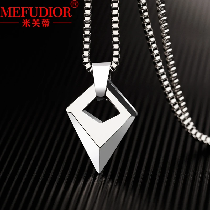 Tungsten Gold Necklace for Men and Women 55cm Chains Length White Gold Color Male Pendants Hip Hop Couples Party Jewelry Gift