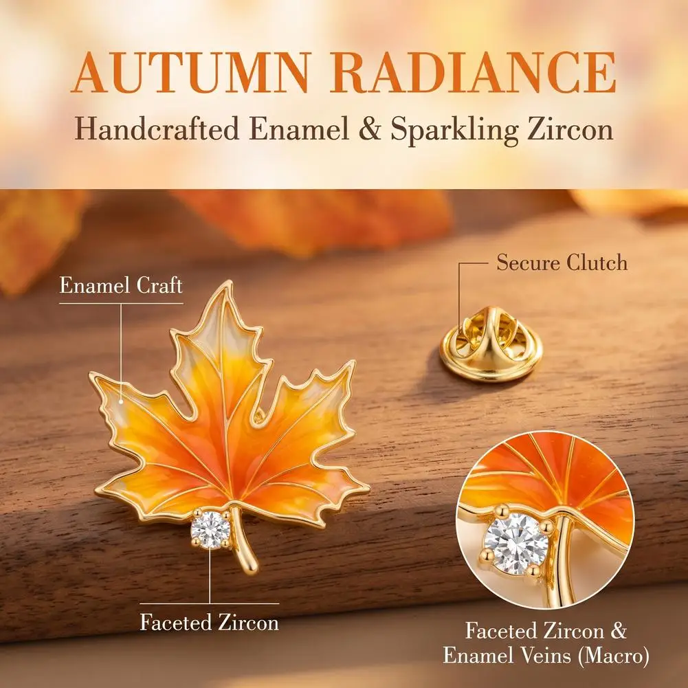 Exquisite Maple Leaf Brooch Crystal Zircon Maple Leaf Brooch Micro-inlaid Zircon Crystal Leaves Badge Party Jewelry Accessories