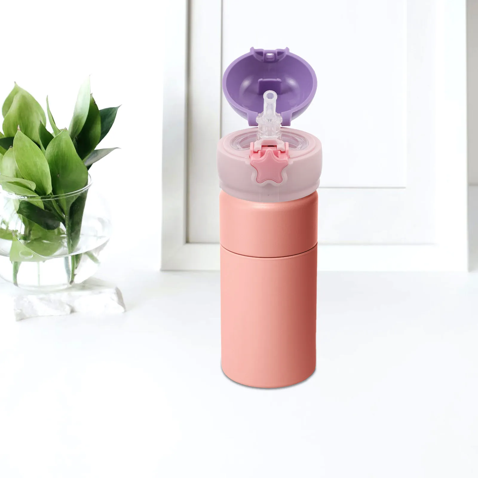 2Pcs Replacement Water Bottle Straw Cap Leakproof Insulated Screw-on Top for Sports School Leak-Proof Straw Lid