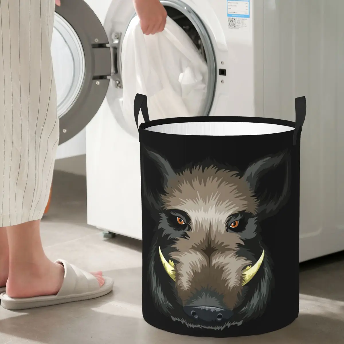 

Funny Wild Pig Hunting Folding Laundry Baskets Dirty Clothes Sundries Storage Basket Home Organizer Box