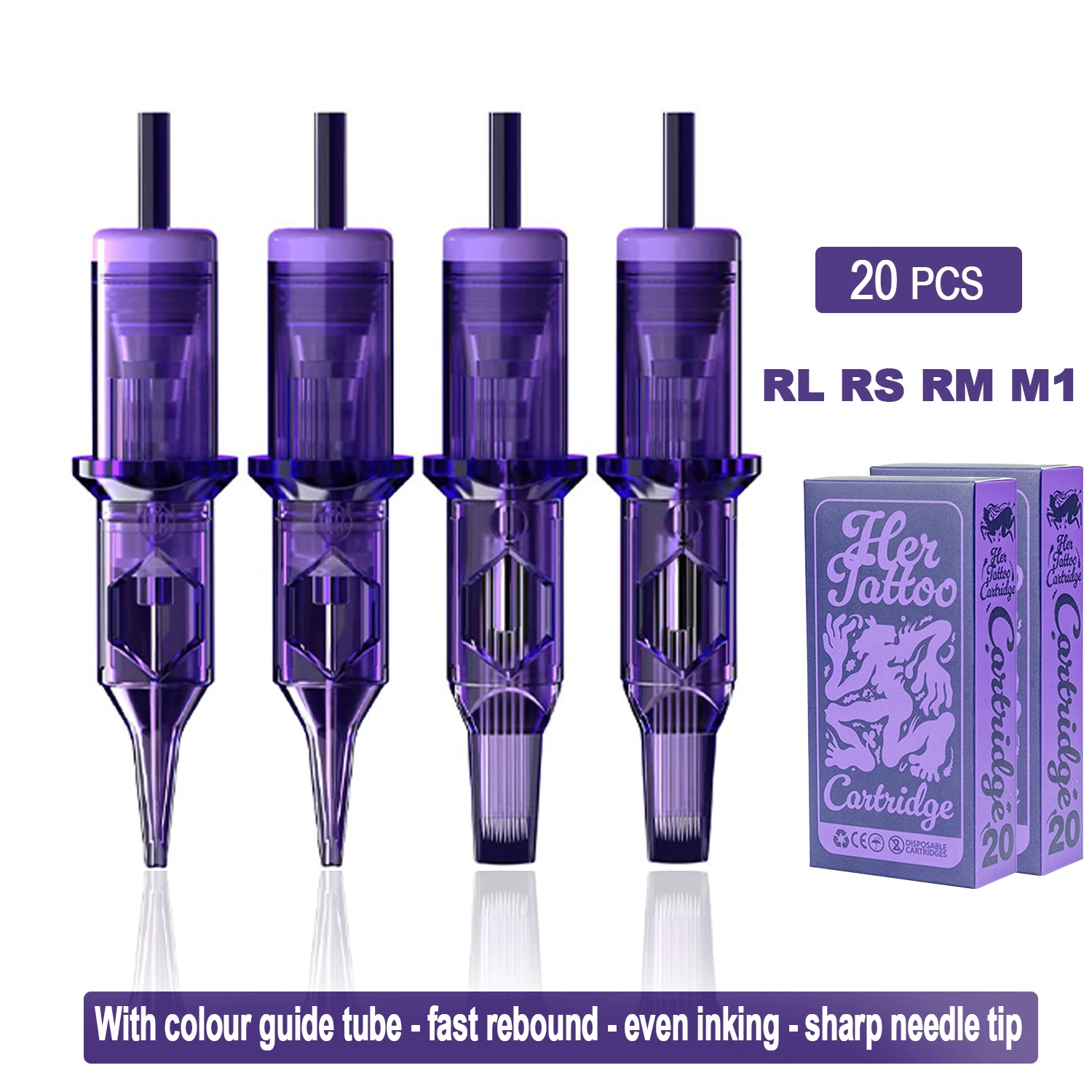 

20pcs TB Tattoo Needle Disposable Tattoo Cartridges RL/RS/RM/M1 0.35mm Tattoo Needle Permanent Makeup Tattoo Tool with Membrane