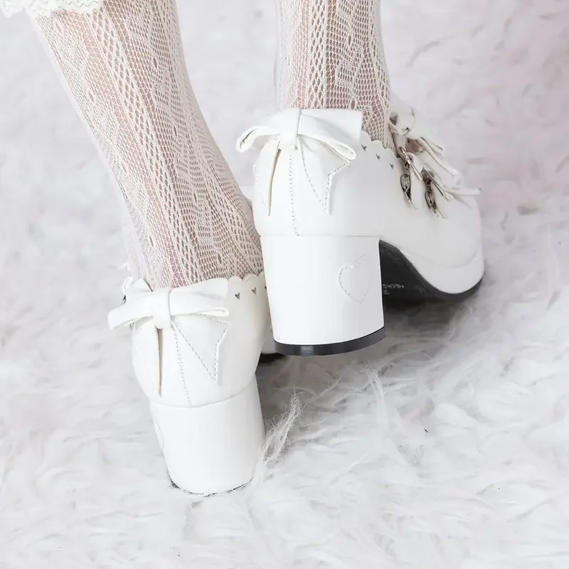 2022 New middle very waterproof platform bow lovely Cosplay Lolita girls' shoes