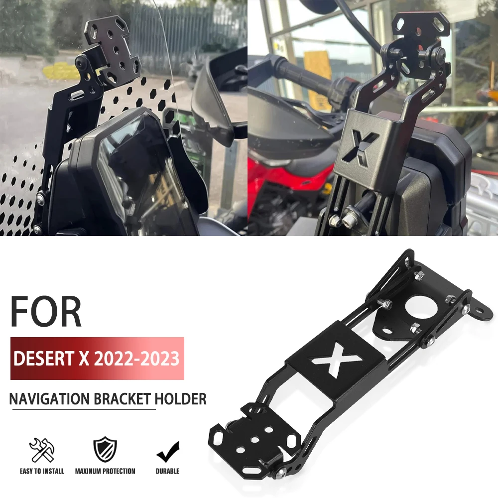 

2022 2023 For Ducati Desert X Utility GPS Nav Mount Support Holder desertx Aluminum Motorcycle GPS Navigation Support Bracket