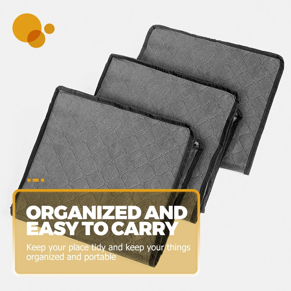 

Non-woven Fabric Clothes Storage Box Grey Large Capacity Foldable Dustproof Quilts Container Closet Organizing Home Storage Box