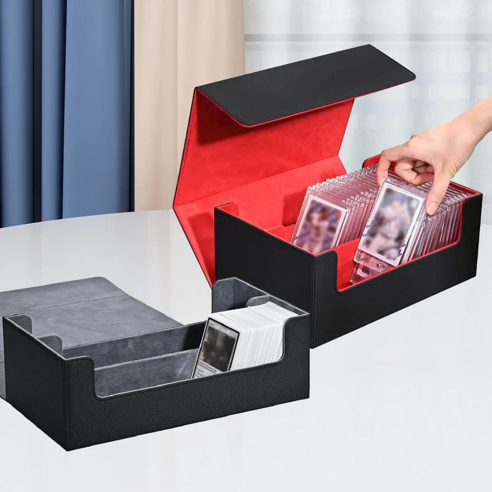 

1200+Trading Card Deck Box Holds 1200+ Cards Collectible Closure Card Deck Storage Box Holder Organizer Box for Basketball Cards