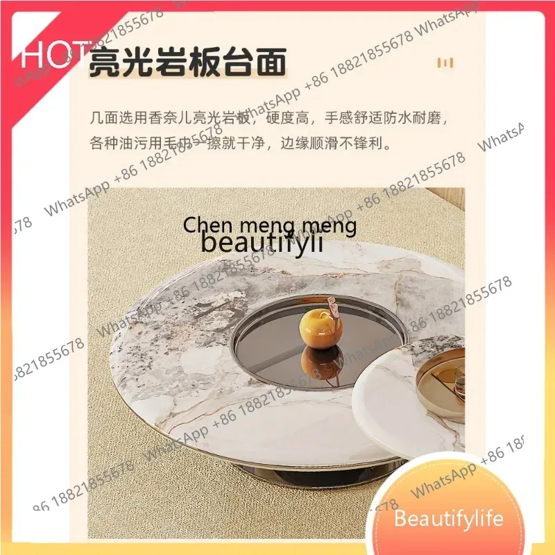 Cream Style Living Room Home Small Apartment Stone Plate Coffee Table TV Cabinet Combination Modern Minimalist furniture