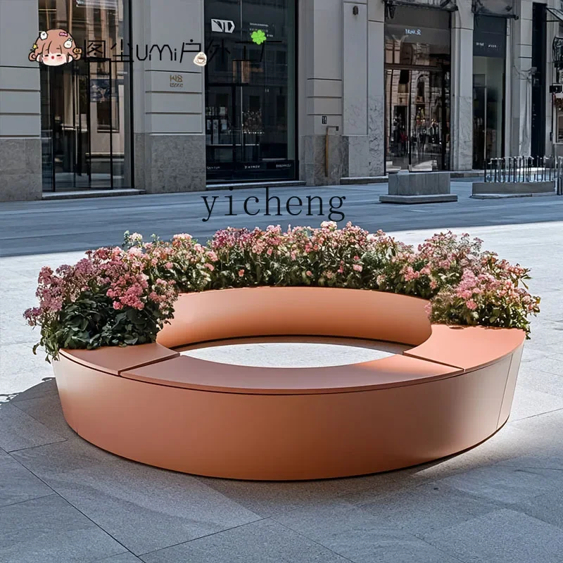 BJ-22  outer pendulum commercial street square rest area flower box seat combination flower bed