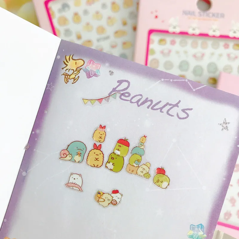 3 sztuk/partia Cute naklejka do paznokci Cartoon Sumikko Gurashi Sumikko Transfer wody suwaki do zdobienie paznokci dekoracje Manicure z efektem