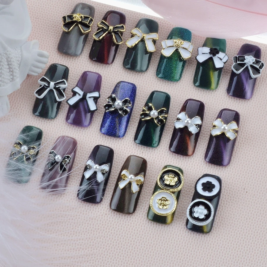 

10PCS 3D Luxury Alloy Bow Tie Nail Art Charms Flower Bowknot Accessories For Manicure Decor Nails Decoration Design Supplies