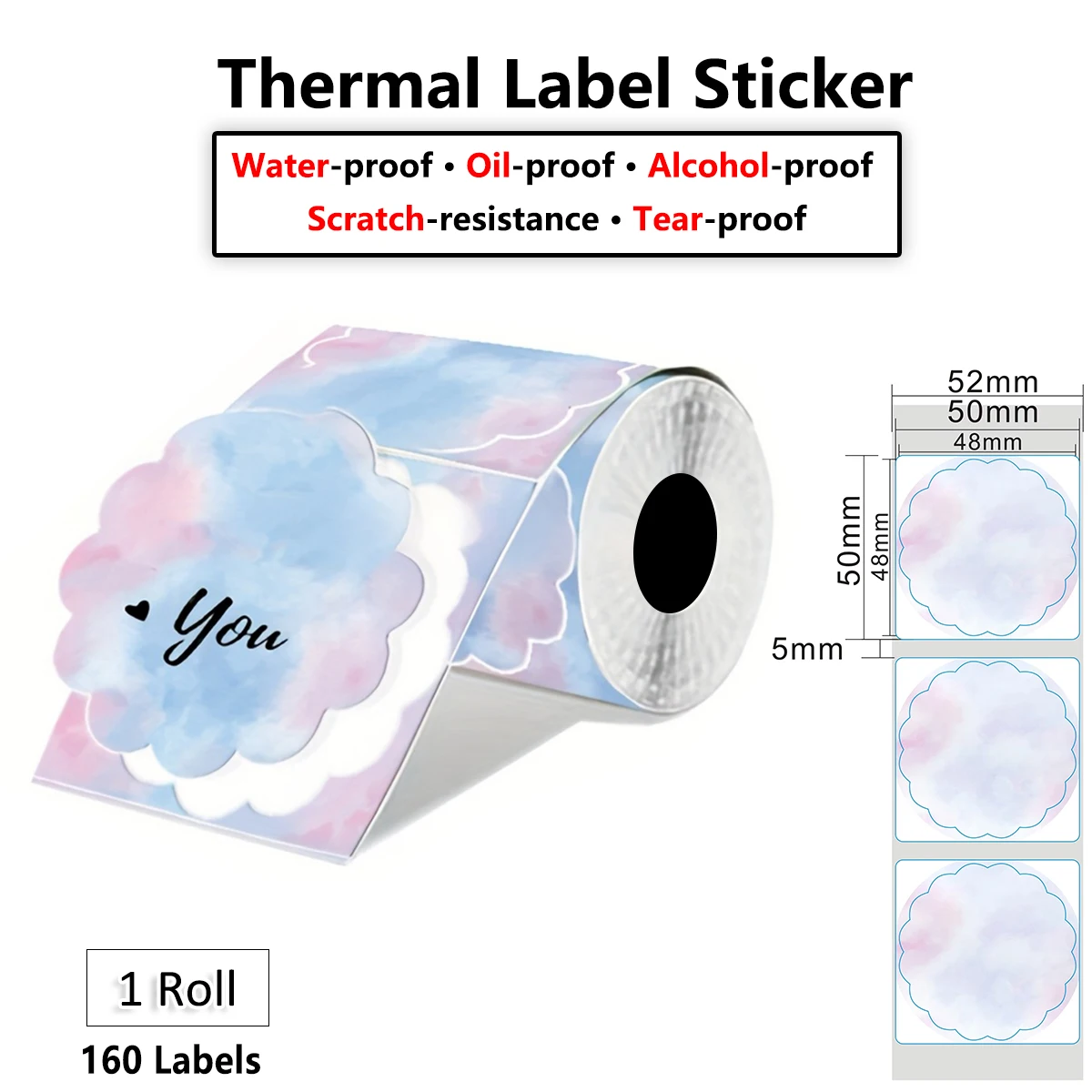 

Halloween Gradient Labels 50x50mm(1.96") - Pastel Waterproof Stickers for School, Christmas Gifts, Phomemo M110 Thermal