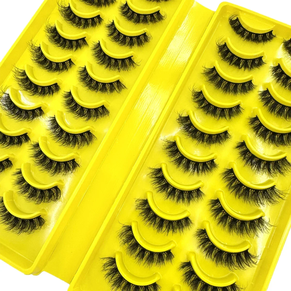 20 Paar Natürliche Lange 3D Nerz-Wimpern, Künstliche Nerz-Wimpern, Voluminöse Natürliche Wimpernbänder, Neue Make-up Flauschige Nerz-Wimpern
