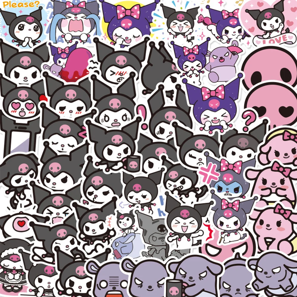 

10/30/50pcs Funny Kuromi Anime Stickers Cute Graffiti Decal DIY Phone Case Notebook Laptop Luggage Kawaii Sanrio Series Sticker