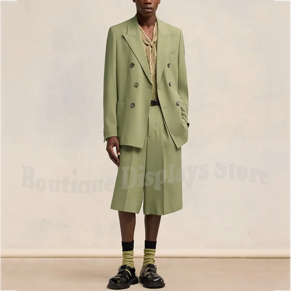 New Design Contrast Color Men's Suit Two Pieces(Jacket+Pants) Regular Fit High Street Casual Notch Lapel Fashion Clothes Set