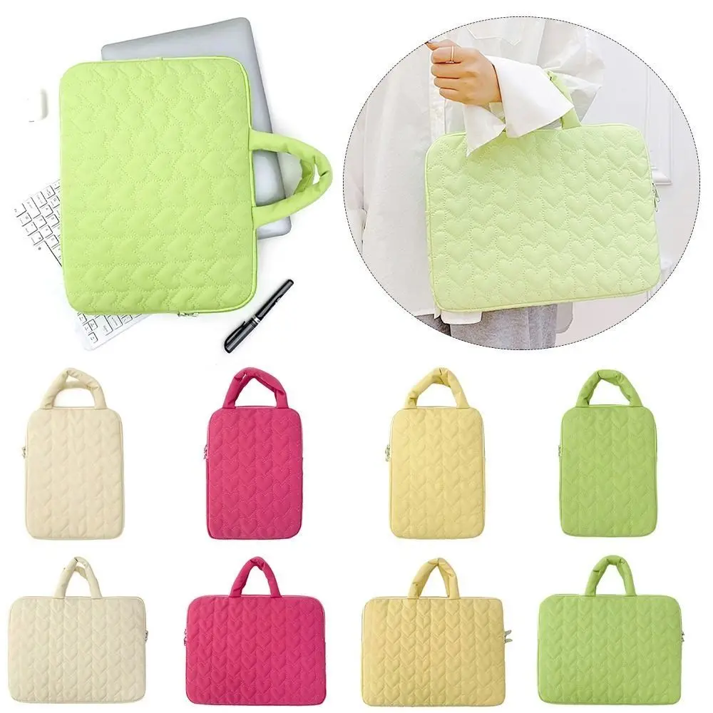 Loving Tablet Bag Anti-fall Large Capacity Notebook Computer Case Plush Lining Shockproof Laptop Sleeve for 11/13inch Office