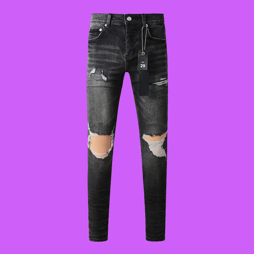 Purple Roca Jeans Black Tag Straight Hip Hop brand Pants Denim Trousers Streetwear Multi-Pockets High Quality pants