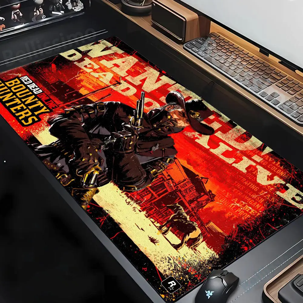 Game Non-slip Desk Mat Mausepad Computer Accessories 900x400mm Anime Red Dead Redemption 2 Lock Edge Keyboard Rubber Mousepad Pc