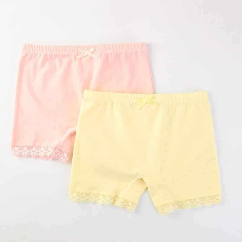 2pc/Lot Cotton Kids Underwear Panties Lace Safety Pants Children\'s Shorts Toddler Girls Clothes 2-10Y