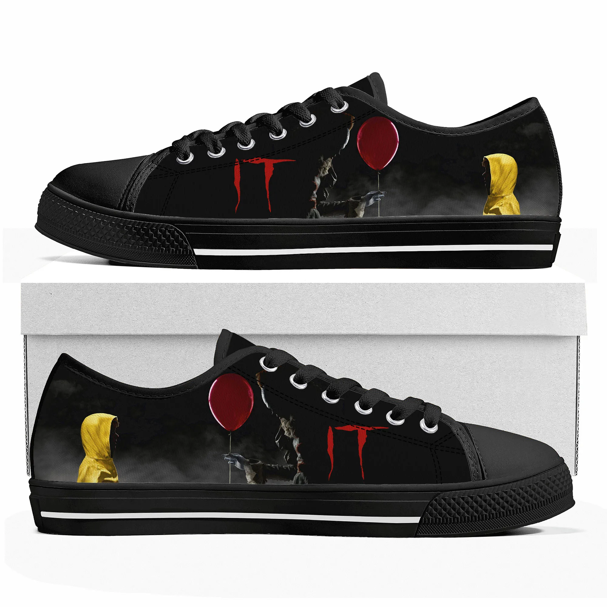 It Movie Pennywise the dancing clown Low Top Sneakers Mens Womens Teenager Canvas Sneaker Casual Shoes Customize Shoe