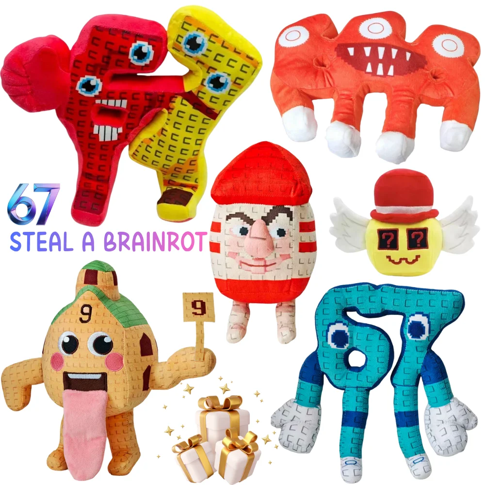 

Плюшевая игрушка STEAL A BRAINROT, 18-30 см, синяя, милые куклы-домики, по мотивам игры, синяя, №. 67 мягких игрушек для детей, подарки на день рождения