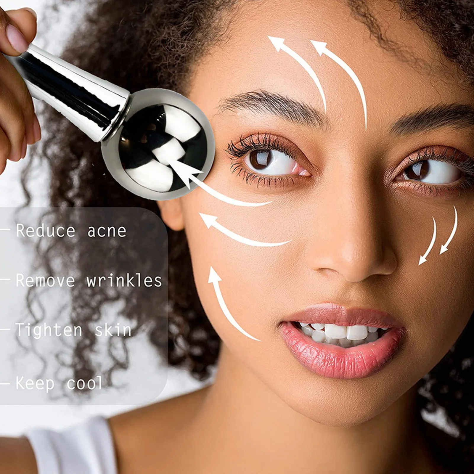 32mm Stainless Steel Ice Globe Reduce Swelling Wrinkles Massage Portable Eye Roller Stick Skin Care Supplies Eye Roller Stick