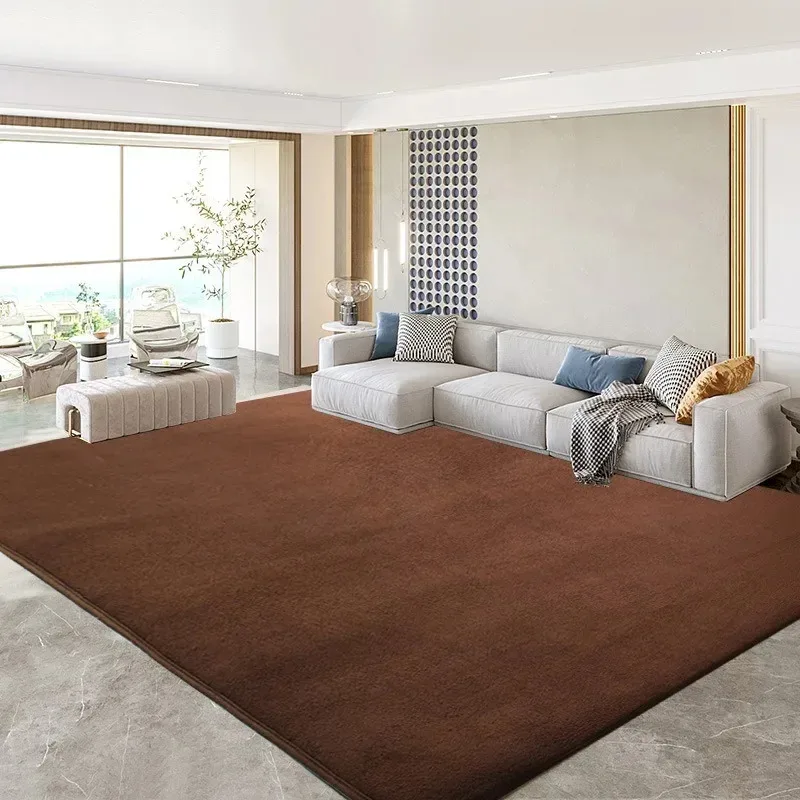 VIKAMA Solid Color Soft Carpet Anti-Slip Easy-To-Clean Living Room Floor Mat Sofa Coffee Table Rug Home Decoration