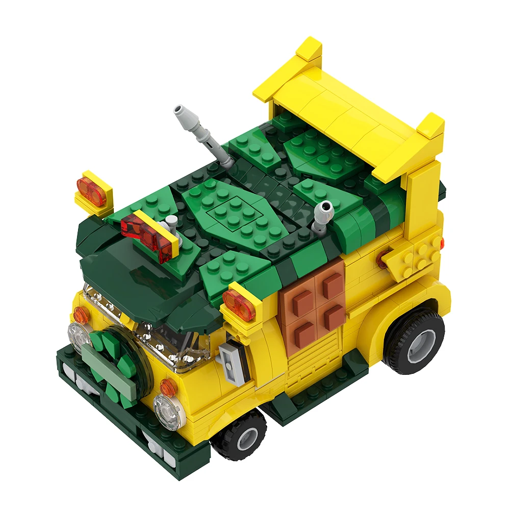 MOC Turtle Van Building Blocks Movies Toys Model Party Wagon DIY Bricks Sets Vehicle Transport Truck Kids Adult Birthday Gift