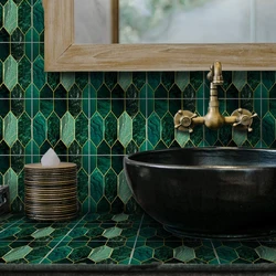 Vinyl Wall Sticker For Living Room Kitchen Bathroom Toilet Bar Modern Luxury Home Decor Green Gilding Marble PVC Adhesive Tile