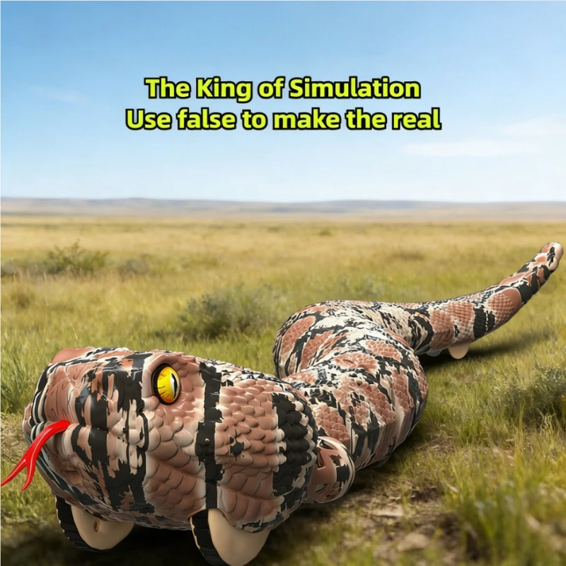 Jouet serpent télécommandé pour enfants - Serpent à sonnettes réaliste rampant, animal de compagnie électronique, démonstration à une touche, jouet d'extérieur