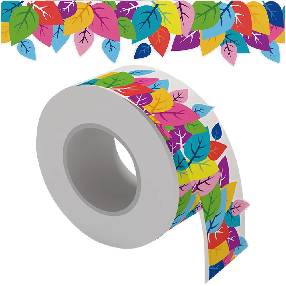 of Decorative Bulletin Board Border Sticker Bulletin Border Sticker Adorable Blackboard Border Trim Cartoon leaf