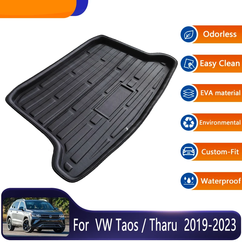 For Volkswagen Taos VW Tharu 2019~2023 2022 Easy Clean Car Rear Trunk Mat Floor Tray Boot Carpet Protective Pads Car Accessories