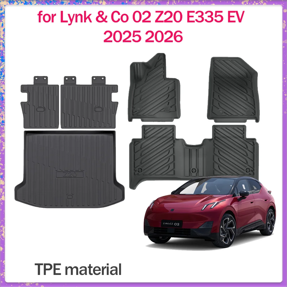 

Car Floor Mat for Lynk & Co 02 Z20 E335 EV 2025 2026 TPE Foot Interior Liner Waterproof Trunk Seats Pad Carpet Custom Accessorie