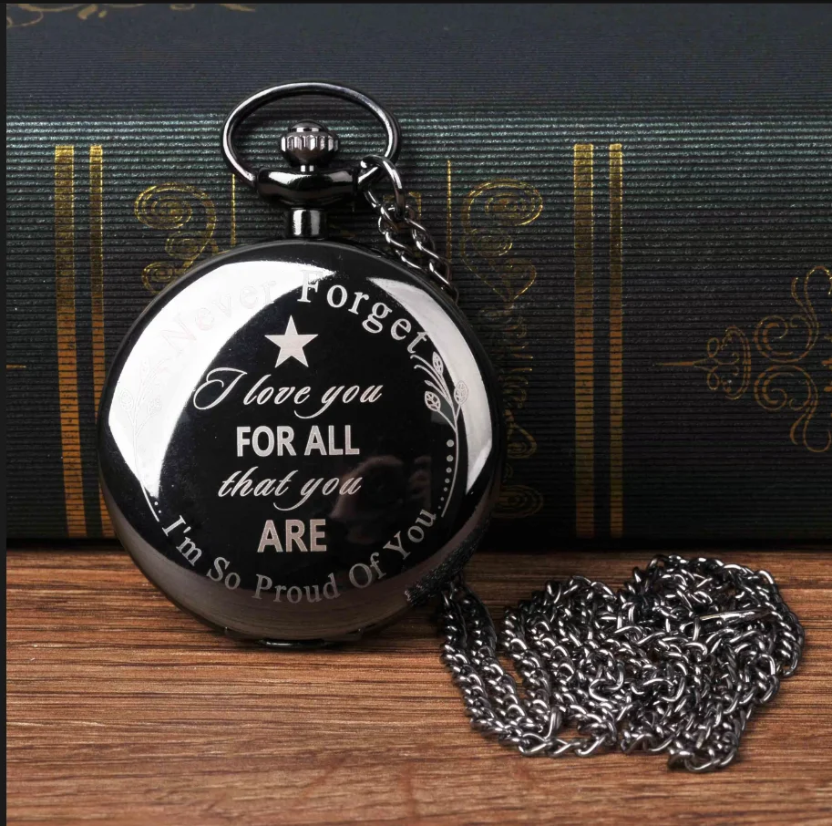 

8877Men and women pendant fashion retro lettering "for all ''quartz pocket watch vintage necklace antique pocket watch