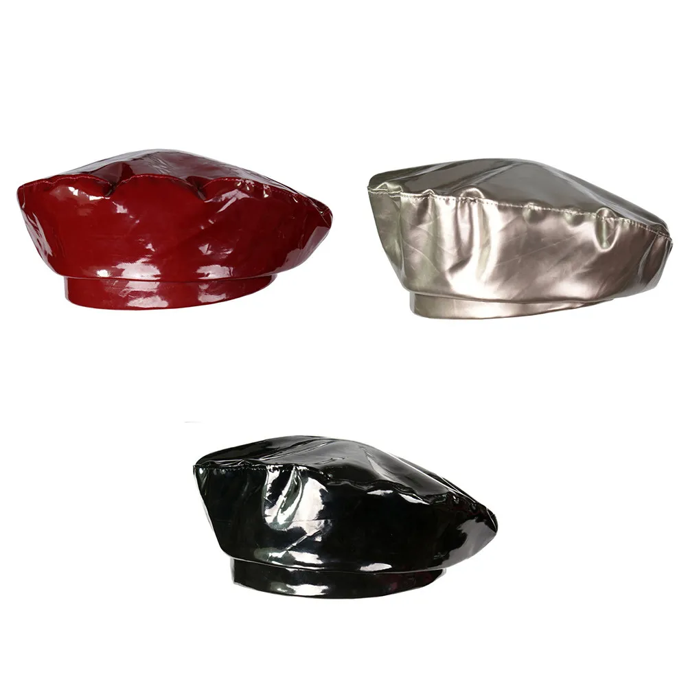 

Модная кепка-берет из ПУ с зеркальным эффектом, унисекс, повседневная, для весны и осени, для активного отдыха, легкая, теплая, стильная, 56-58 см, черная