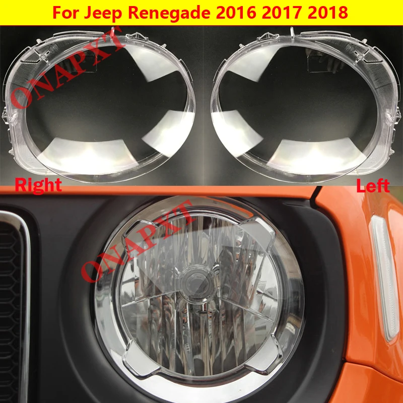 

For Jeep Renegade Bright Head Light Shade Shell Caps Front Headlamp Lamp cover Lampshade Headlight 2016-2018