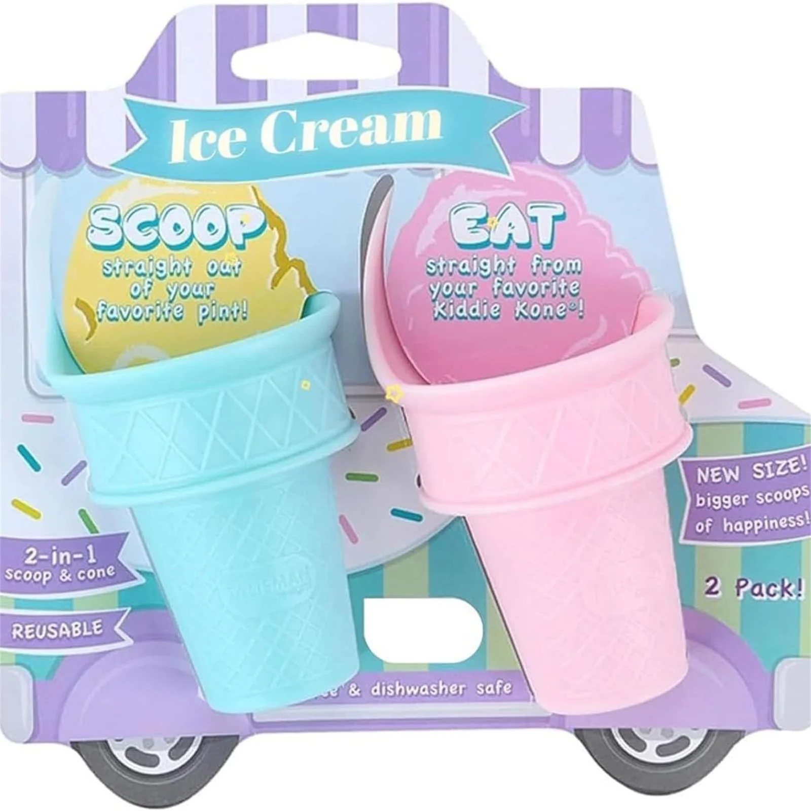 4 Pcs Ice Cream Cone Cups Small Snack Ice Cream Cone Scoop Ice Cream Bowls For Kids Party Summer Cookout Commercial Food Service